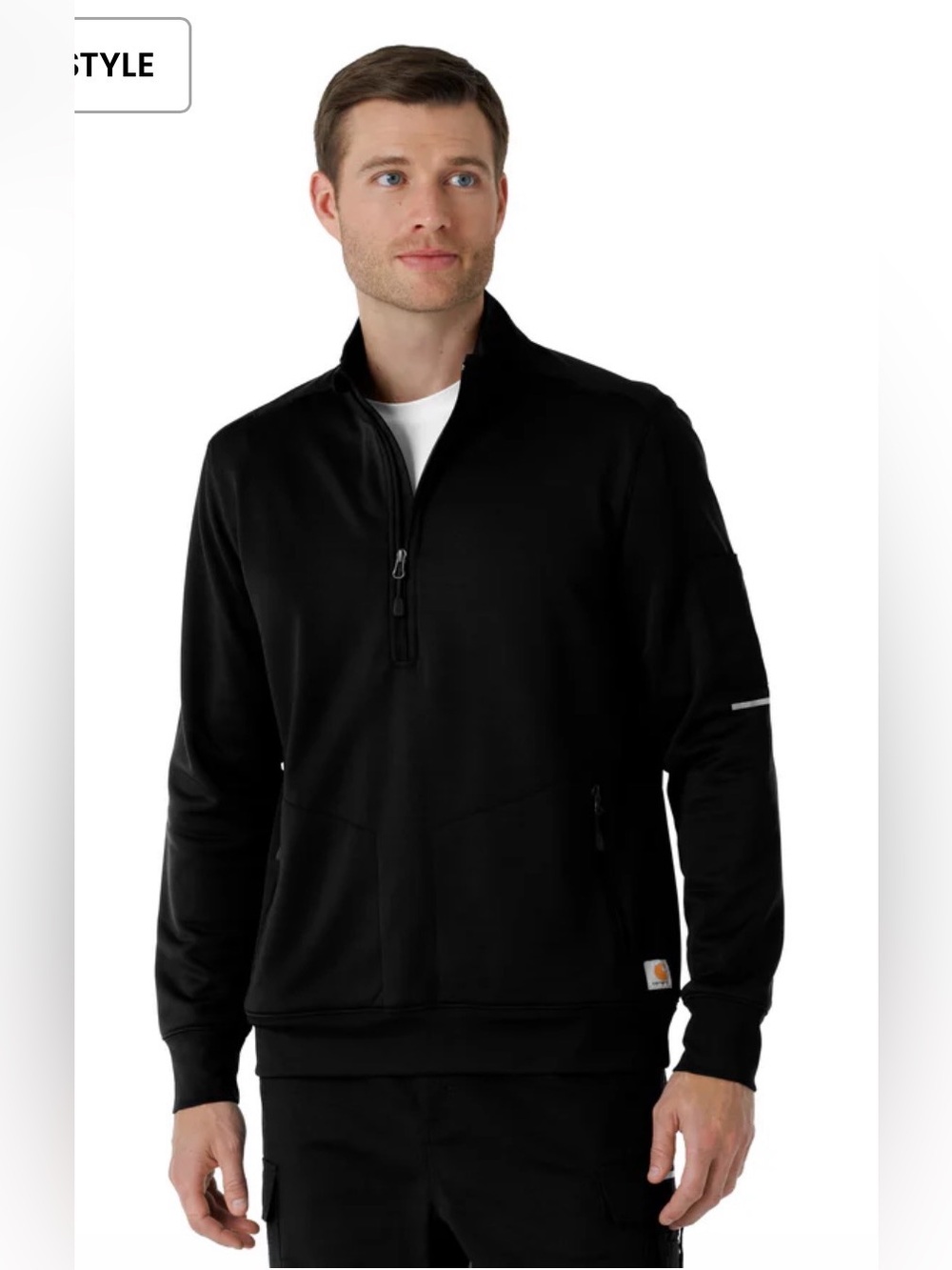 Carhartt Men’s Rugged Flex RSCU Modern Half Zip Sweatshirt Size M Black NWT